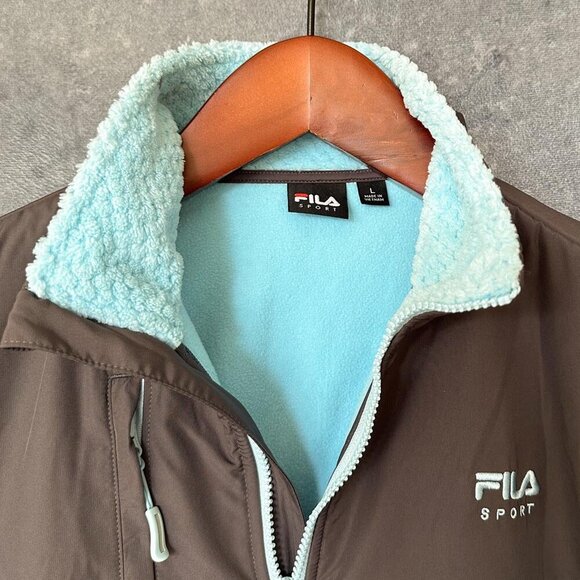 Fila Sport Multi-Color Zip Fleece Jacket, Size L - Picture 3 of 3